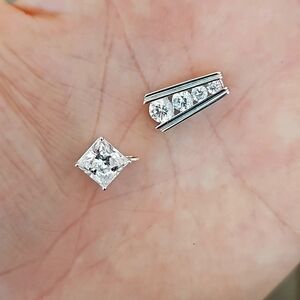 Two cz and sterling silver pendants